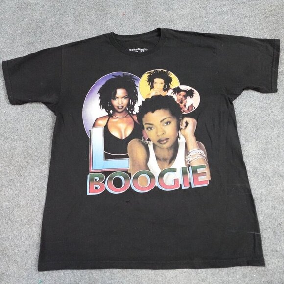 L Boogie T-shirt Large Black Coke Magic 100% Cotton Lauren Hill Rap Tee - Picture 1 of 7